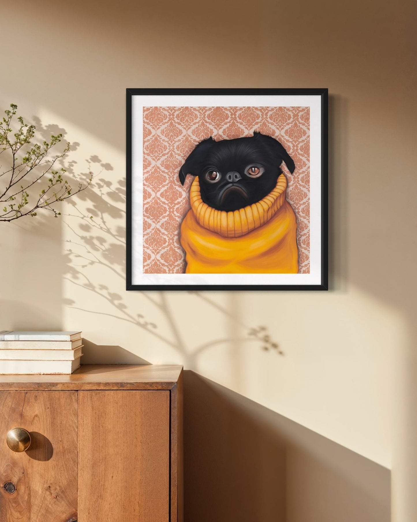 Turtleneck Griffon - Innrammet i 40x40 cm