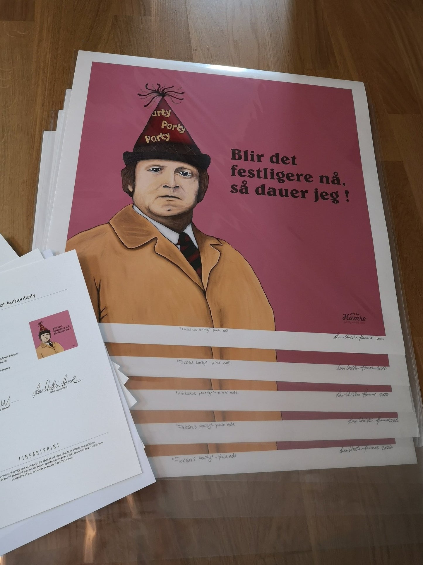 "Fleksnes Party" velg farge. 60x60 cm.