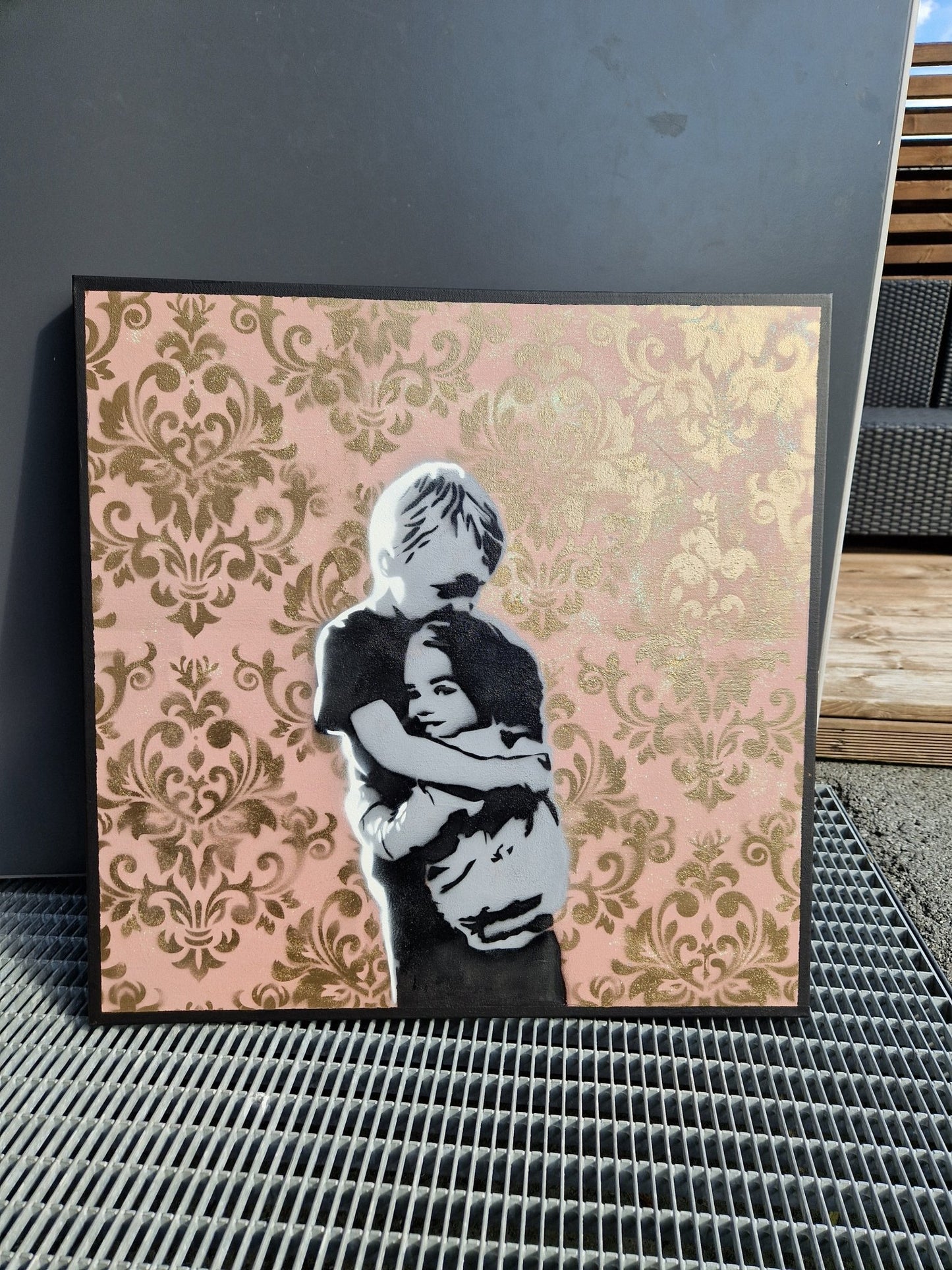 "The Siblings" 80x80 cm original on deep edge canvas