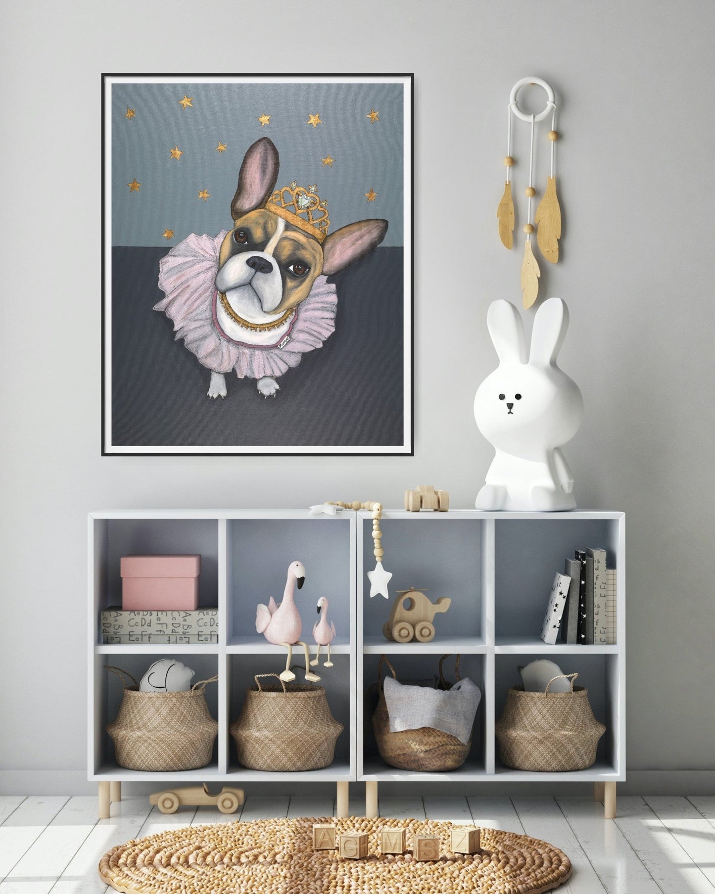 Original "Sweet princess dog" on canvas