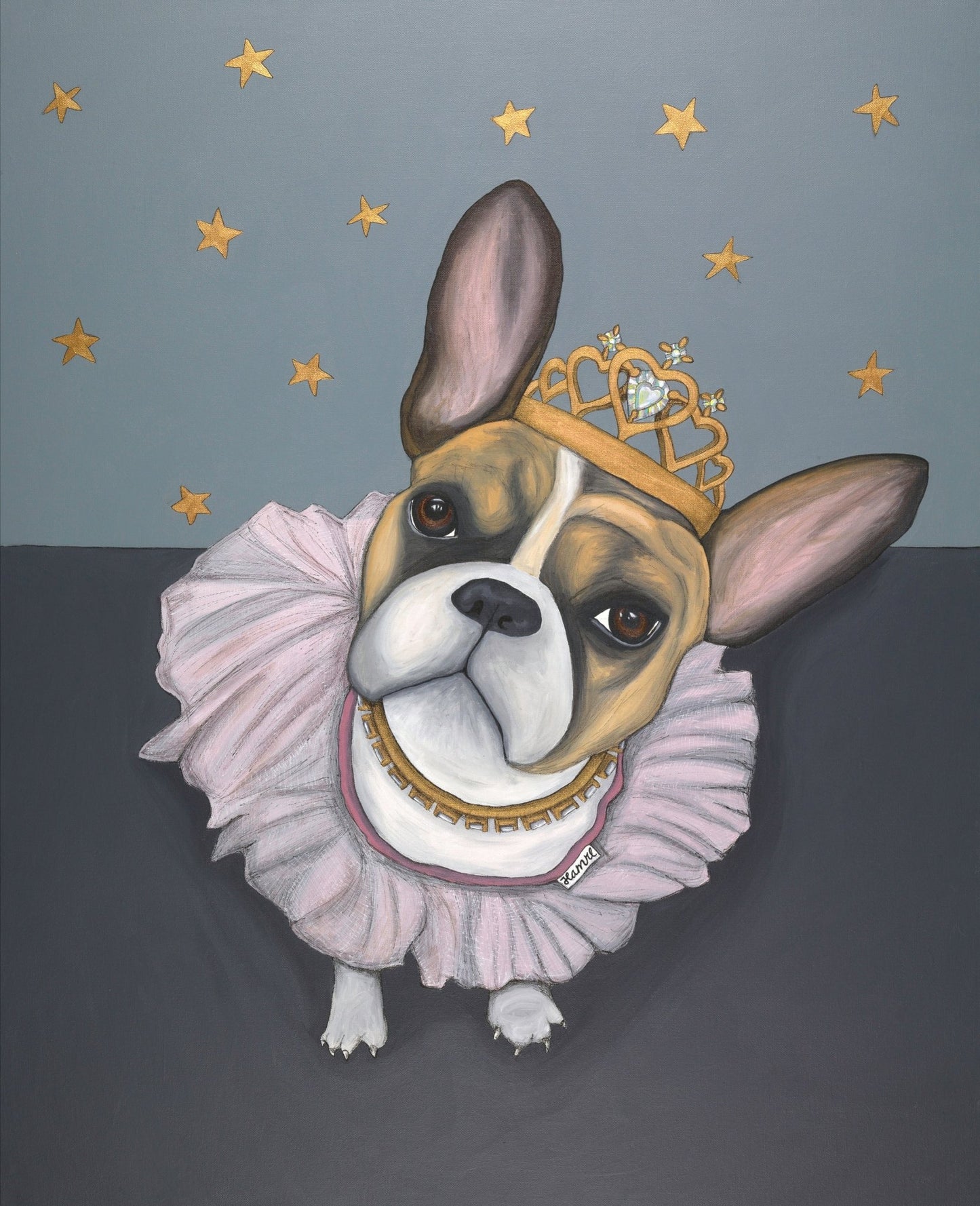 Original "Sweet princess dog" on canvas