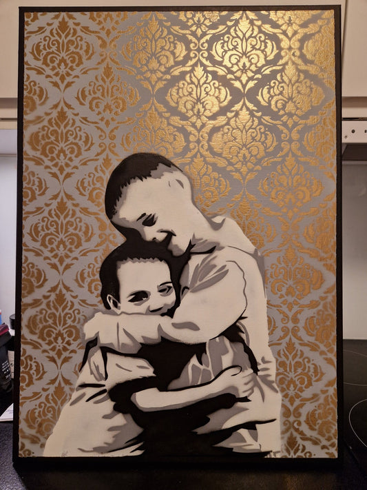 Originalt "Brothers" (Gold/Blue) 50x70cm lærret