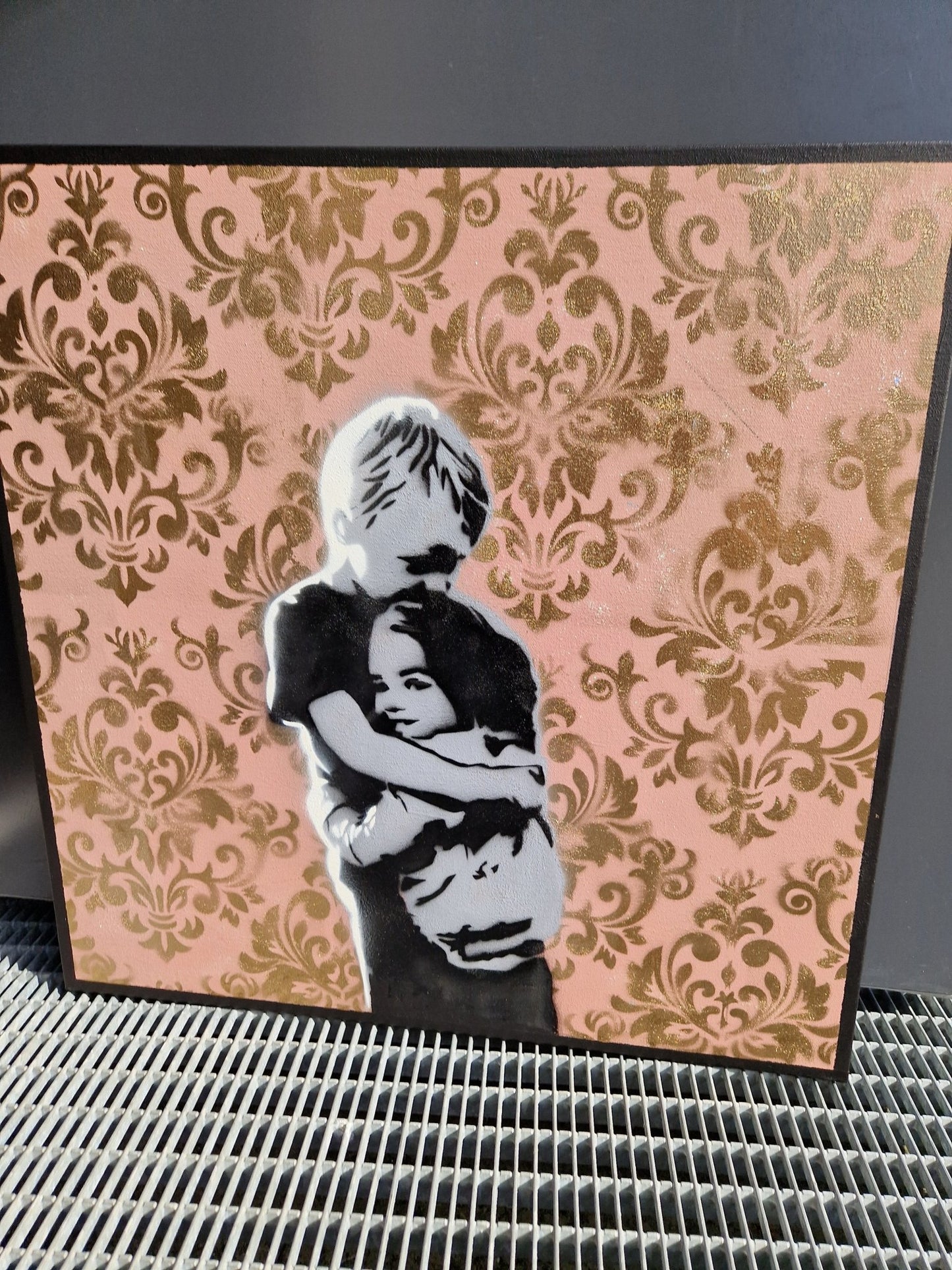 "The Siblings" 80x80 cm original on deep edge canvas