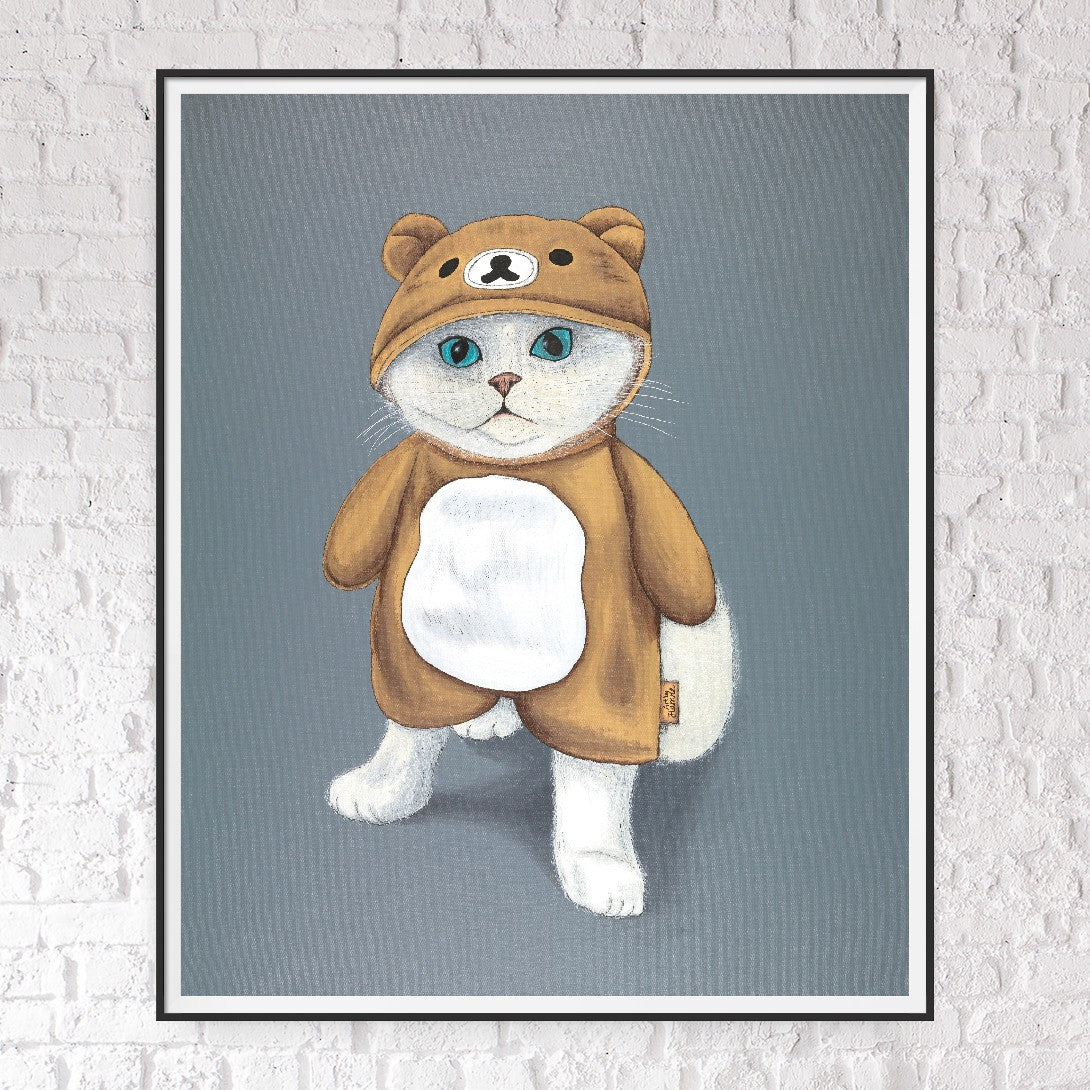 Original "Cat in a bearsuit" on canvas